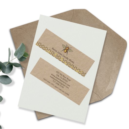 Carte De Visite Mini Bee Honeycomb fabricant de bougies Kraft