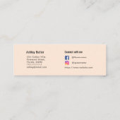 Carte De Visite Mini Beige QR Code Artiste maquillage de beauté (Dos)