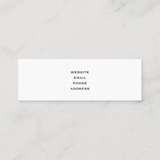 Carte De Visite Mini Belle Mer Tropicale Côte Rocheuse (Dos)