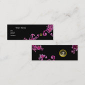 Carte De Visite Mini BERRIES MAGIQUES MONOGRAM rose violet noir gris (Devant / Derrière)