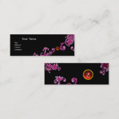 Carte De Visite Mini BERRIES MAGIQUES MONOGRAM rose violet rouge noir (Devant / Derrière)