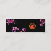 Carte De Visite Mini BERRIES MAGIQUES MONOGRAM rose violet rouge noir (Dos)
