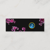 Carte De Visite Mini BERRIES MAGIQUES MONOGRAM violet rose rose noir bl (Dos)