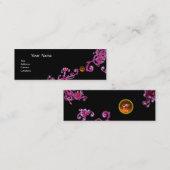 Carte De Visite Mini BERRIES MAGIQUES MONOGRAM violet rose rose noir or (Devant / Derrière)