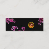 Carte De Visite Mini BERRIES MAGIQUES MONOGRAM violet rose rose noir or (Dos)