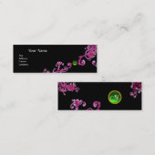 Carte De Visite Mini BERRIES MAGIQUES MONOGRAM violet rose rose noir ve (Devant / Derrière)