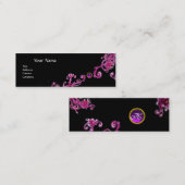 Carte De Visite Mini BERRIES MAGIQUES MONOGRAM violet rose rose rose vi (Devant / Derrière)