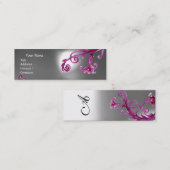 Carte De Visite Mini BERRIES MAGIQUES MONOGRAM violet rouge blanc (Devant / Derrière)