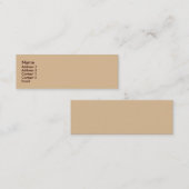 Carte De Visite Mini Biege (Devant / Derrière)
