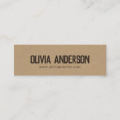 Carte De Visite Mini Bijoux artisanaux en papier marron moderne rustiqu (Devant)