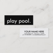 Carte De Visite Mini billard. (Devant / Derrière)