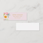 Carte De Visite Mini Billet coupe Rose floral pour bar (Devant / Derrière)