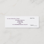 Carte De Visite Mini Billet de base : Première Madame Diaries (Dos)