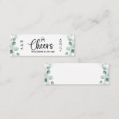 Carte De Visite Mini Billet de boisson de mariage à la verdure (Devant / Derrière)