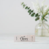 Carte De Visite Mini Billet de boisson de mariage élégant (Debout devant)