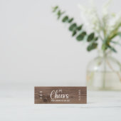 Carte De Visite Mini Billet de Boisson de Mariage Rustique (Debout devant)