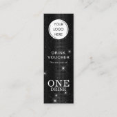 Carte De Visite Mini Billet de Boisson Luxe Noir avec Logo Séquence Fau (Devant)