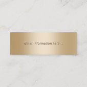 Carte De Visite Mini Billet de boisson moderne Gold Drink (Dos)
