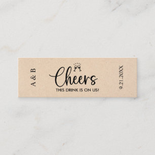 Carte De Visite Mini Billet de Boisson pour Mariage Rustique