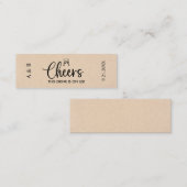 Carte De Visite Mini Billet de Boisson pour Mariage Rustique (Devant / Derrière)