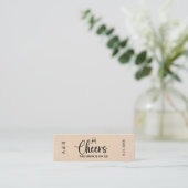 Carte De Visite Mini Billet de Boisson pour Mariage Rustique (Debout devant)