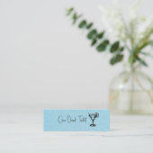 Carte De Visite Mini Billet de Boisson, Texture Pailletée Bleu Clair (Debout devant)