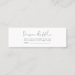Carte De Visite Mini Billet de tirage minimaliste baby shower