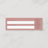 Carte De Visite Mini Billet de tombola pour le logo d'entreprise d'arti (Dos)