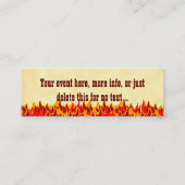 Carte De Visite Mini Billet Événement Boisson Gratuite Flammes Rouges (Dos)