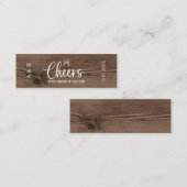 Carte De Visite Mini Billet Rustic Mariage Drink (Devant / Derrière)