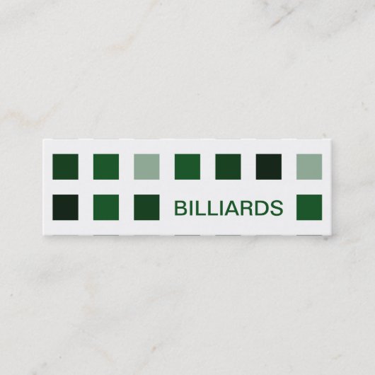 Carte De Visite Mini BILLIARDS (carrés modernes) (Devant)