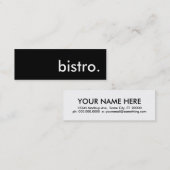 Carte De Visite Mini bistrot. (Devant / Derrière)