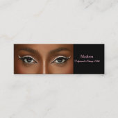 Carte De Visite Mini Black Blush Pink Typography Photo Makeup (Devant)
