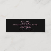 Carte De Visite Mini Black Blush Pink Typography Photo Makeup (Dos)