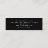 Carte De Visite Mini Black Elegant Minimal Photo Makeup (Dos)
