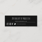 Carte De Visite Mini Black | Mini carte Merci d'affaires (Dos)