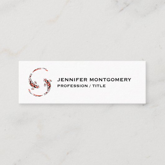 Carte De Visite Mini Black & Red Japanese Koi Fish Artistic (Devant)