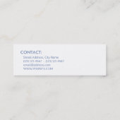 Carte De Visite Mini Blanc bleu de style d'étiquette de nom de ton de (Dos)