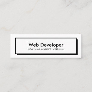 Carte De Visite Mini Blanc minimal de bouton noir de site Web de