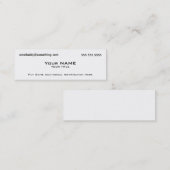 Carte De Visite Mini Blanc moderne (Devant / Derrière)