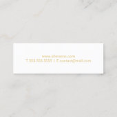 Carte De Visite Mini Blanc moderne professionnel et or (Dos)