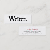 Carte De Visite Mini Blanc noir d'auteur (Devant / Derrière)