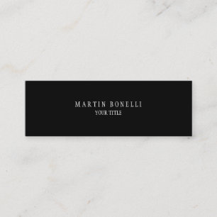 Carte De Visite Mini Blanc noir simple professionnel simple