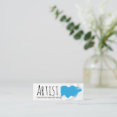 Carte De Visite Mini Bleu Artistique brossé (Debout devant)