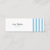 Carte De Visite Mini Bleu, Blancs, Motif rayé (Devant)