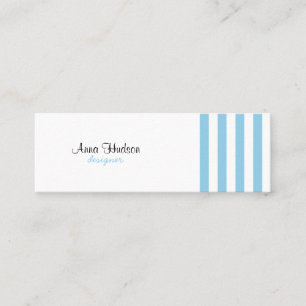 Carte De Visite Mini Bleu, Blancs, Motif rayé