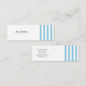 Carte De Visite Mini Bleu, Blancs, Motif rayé (Devant / Derrière)