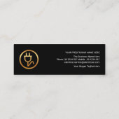 Carte De Visite Mini Bleu clair éclair or bulbe Accueil Électricité (Dos)