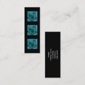 Carte De Visite Mini Bleu de turquoise et conception d'art de fractale (Devant / Derrière)