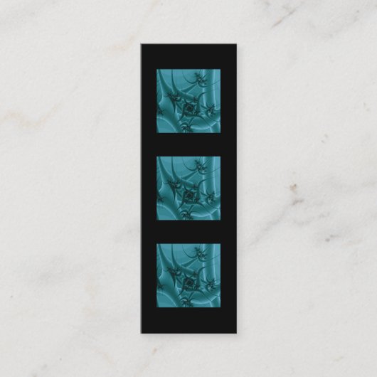 Carte De Visite Mini Bleu de turquoise et conception d'art de fractale (Devant)